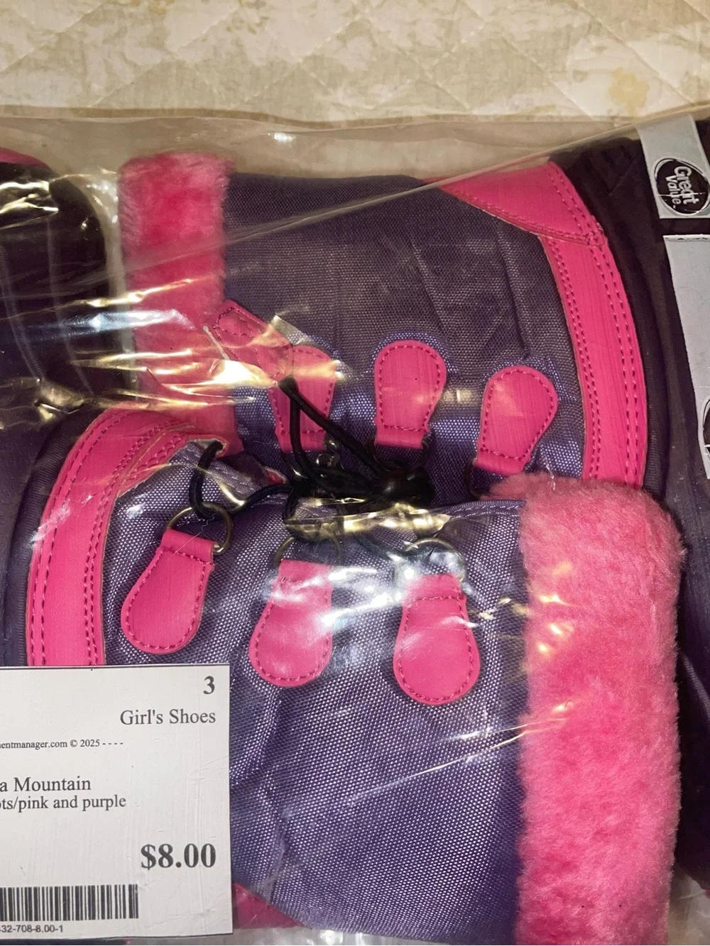Girls' Pink and Purple Snow Boots